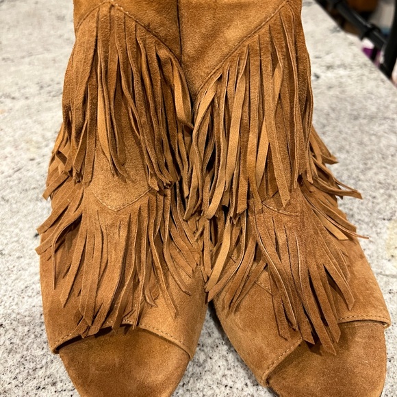 Sam Edelman Elaine Leather Fringe Stocky heel bootie size 10. - Picture 2 of 11